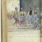 Javanese auxiliary troops of the Dutch East India Company, aquarelle by Jan Brandes (1779-1785)