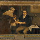 “Dr Jenner performing his first vaccination on James Phipps, a boy of age 8.” (painting by Ernest Board)