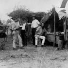 De bibliotheek van het stakingskamp in Barcaldine, 1891